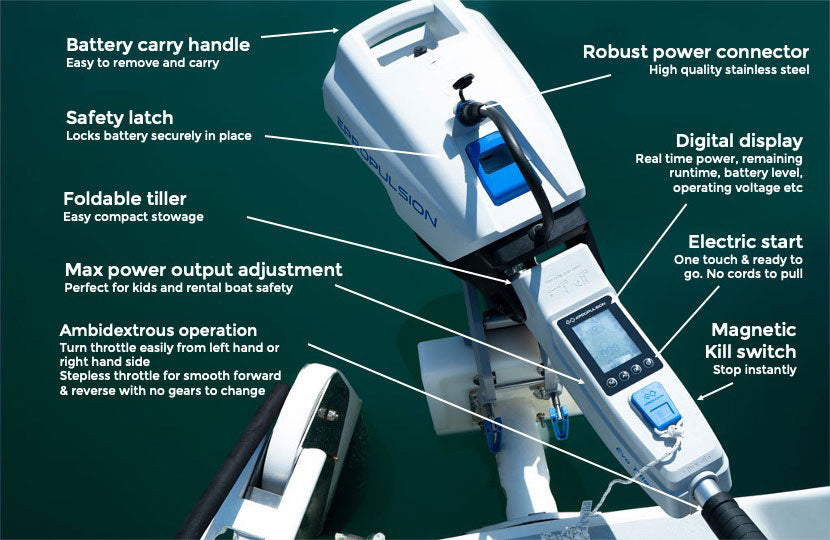 Spirit 1.0 Evo 3HP 1kW Electric Outboard Motor